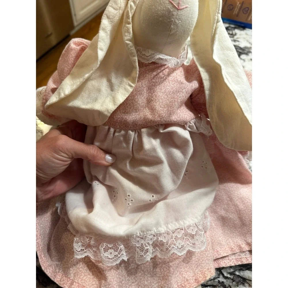 Vintage Handmade Cloth Bunny and Sweet Dress